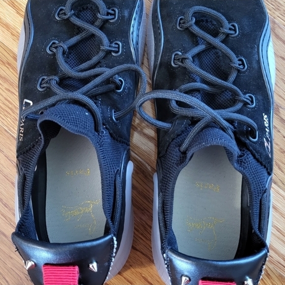 Christian Louboutin Black Sneakers with Red Highlights - Picture 5 of 9